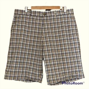 Tommy Hilfiger Flat Front  Plaid Shorts Size 36